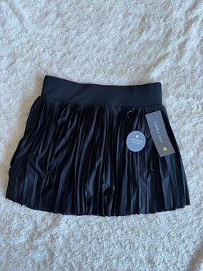 Cobble Lane Black Pleated Mini Skirt with Cell Phone Pocket